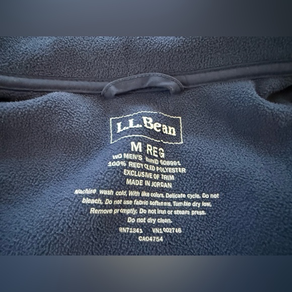LL Bean Mountain Classic Windproof Fleece Jacket Womens Sz M Full Zip Navy Blue - Picture 7 of 11